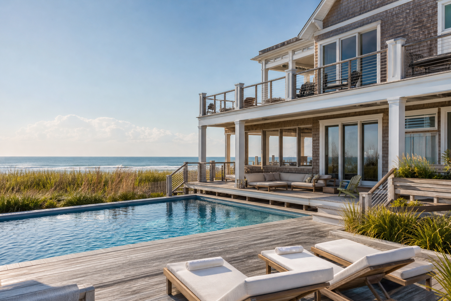 Oceanfront vacation rental with private pool and deck
